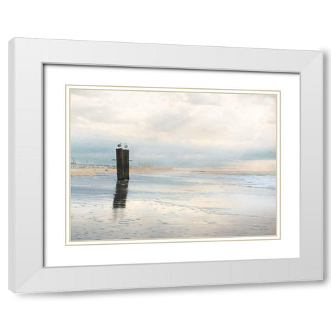 Sunrise at the Beach White Modern Wood Framed Art Print with Double Matting by Deiter, Lori