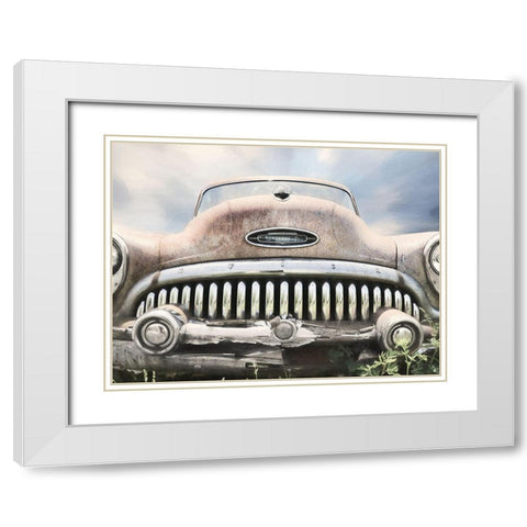 Rusty Buick White Modern Wood Framed Art Print with Double Matting by Deiter, Lori