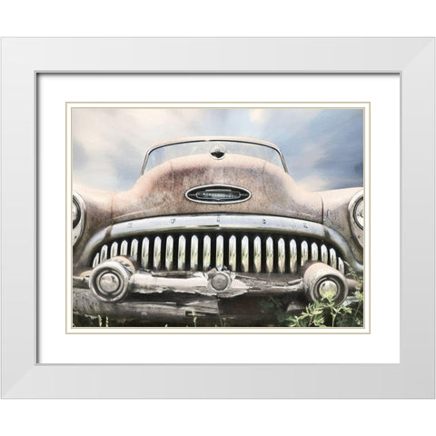 Rusty Buick White Modern Wood Framed Art Print with Double Matting by Deiter, Lori