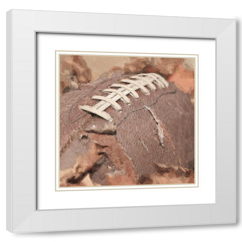 Football Season White Modern Wood Framed Art Print with Double Matting by Deiter, Lori