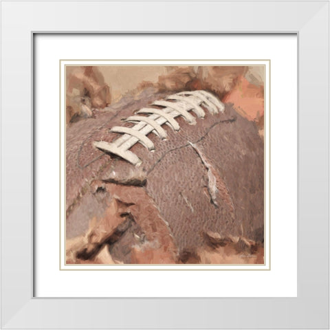 Football Season White Modern Wood Framed Art Print with Double Matting by Deiter, Lori