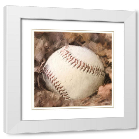 Baseball Season White Modern Wood Framed Art Print with Double Matting by Deiter, Lori