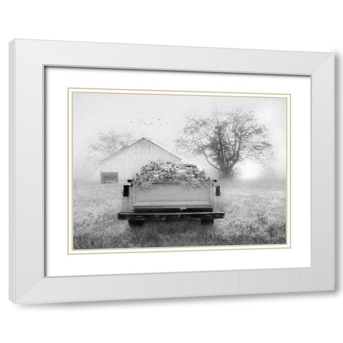Foggy Morning Sunrise White Modern Wood Framed Art Print with Double Matting by Deiter, Lori