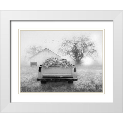 Foggy Morning Sunrise White Modern Wood Framed Art Print with Double Matting by Deiter, Lori