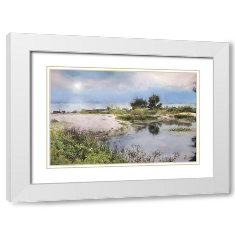 Lake Coast White Modern Wood Framed Art Print with Double Matting by Deiter, Lori