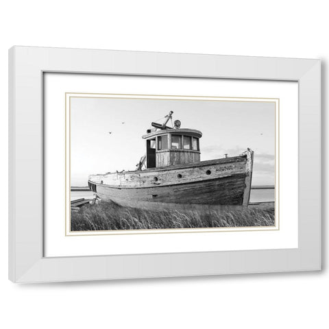 This Old Boat I White Modern Wood Framed Art Print with Double Matting by Deiter, Lori