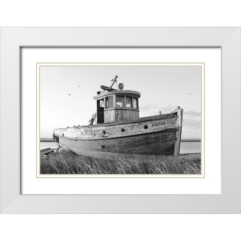 This Old Boat I White Modern Wood Framed Art Print with Double Matting by Deiter, Lori