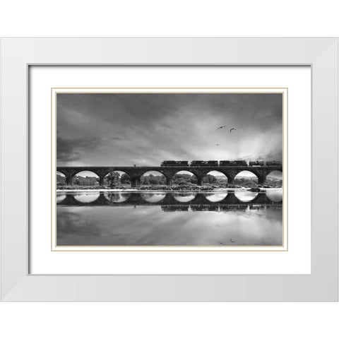 All Aboard   White Modern Wood Framed Art Print with Double Matting by Deiter, Lori