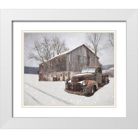 Rustic Winter Charm White Modern Wood Framed Art Print with Double Matting by Deiter, Lori