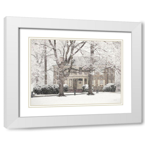 Winter Home at Christmas White Modern Wood Framed Art Print with Double Matting by Deiter, Lori