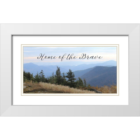 Home of the Brave White Modern Wood Framed Art Print with Double Matting by Deiter, Lori