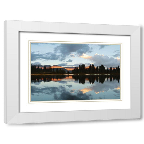 Little Molas Lake Reflections  White Modern Wood Framed Art Print with Double Matting by Deiter, Lori