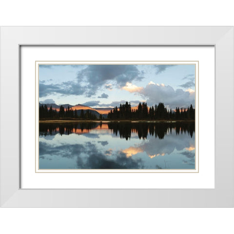 Little Molas Lake Reflections  White Modern Wood Framed Art Print with Double Matting by Deiter, Lori