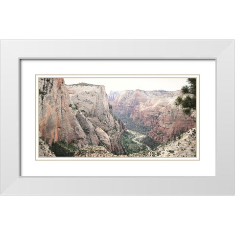 Zion from Above White Modern Wood Framed Art Print with Double Matting by Deiter, Lori