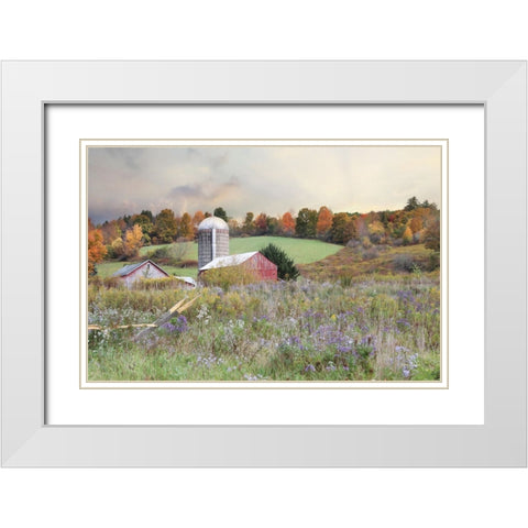 Autumn Drive White Modern Wood Framed Art Print with Double Matting by Deiter, Lori