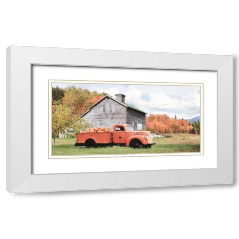 Pumpkin Patch White Modern Wood Framed Art Print with Double Matting by Deiter, Lori