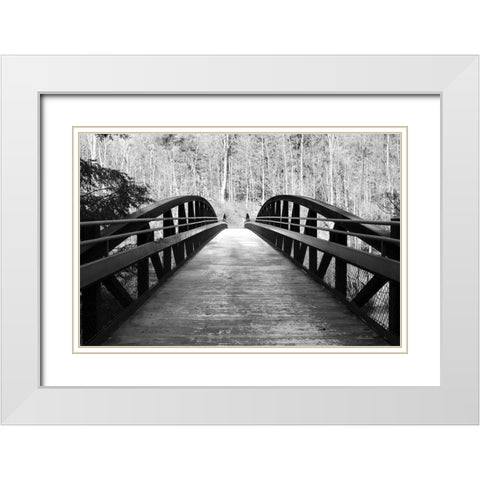Wiconisco Creek Bridge White Modern Wood Framed Art Print with Double Matting by Deiter, Lori