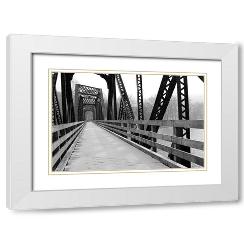 Old Railroad Bridge White Modern Wood Framed Art Print with Double Matting by Deiter, Lori