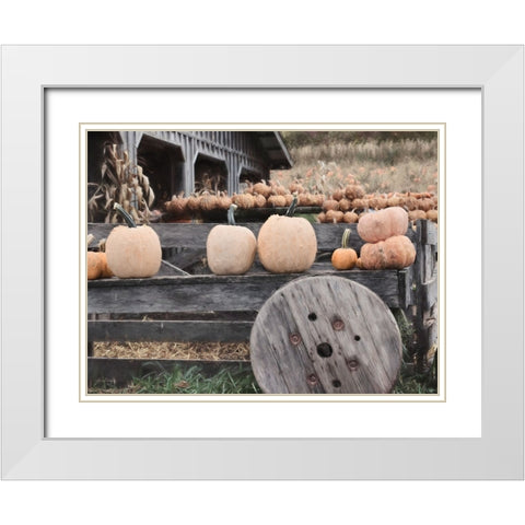 Pumpkin Market White Modern Wood Framed Art Print with Double Matting by Deiter, Lori