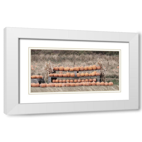 Pumpkin Picking White Modern Wood Framed Art Print with Double Matting by Deiter, Lori