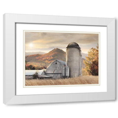 Autumn at the Farm White Modern Wood Framed Art Print with Double Matting by Deiter, Lori