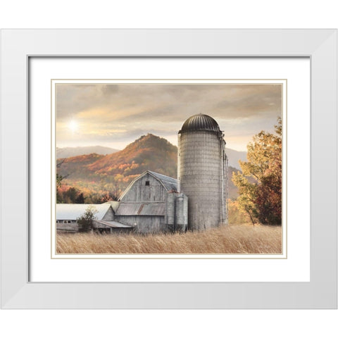 Autumn at the Farm White Modern Wood Framed Art Print with Double Matting by Deiter, Lori