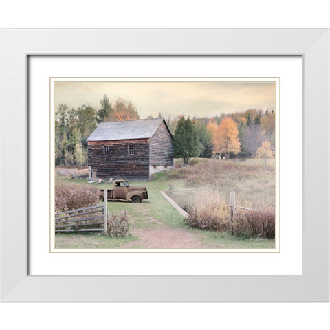 Fall on the Farm I White Modern Wood Framed Art Print with Double Matting by Deiter, Lori