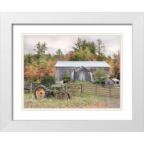 Fall on the Farm II White Modern Wood Framed Art Print with Double Matting by Deiter, Lori