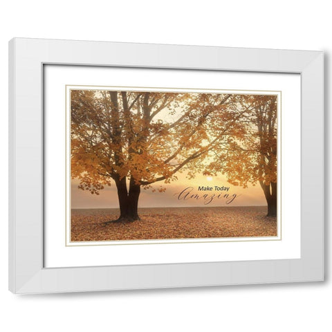 Make Today Amazing White Modern Wood Framed Art Print with Double Matting by Deiter, Lori