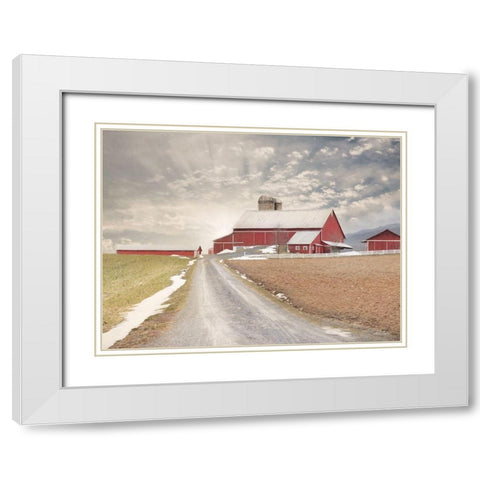 Belleville Farm White Modern Wood Framed Art Print with Double Matting by Deiter, Lori