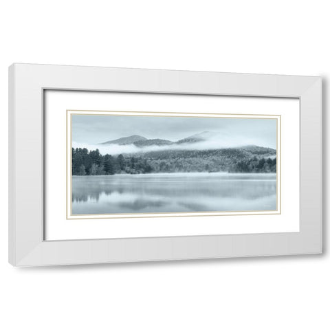 Foggy Mirror Lake White Modern Wood Framed Art Print with Double Matting by Deiter, Lori