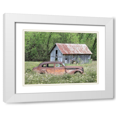 Old and Rustic White Modern Wood Framed Art Print with Double Matting by Deiter, Lori