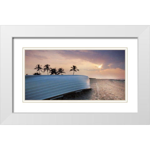Beach Please White Modern Wood Framed Art Print with Double Matting by Deiter, Lori