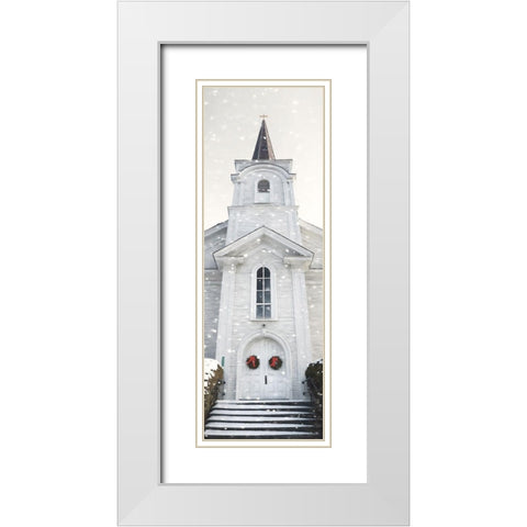 Gratz Church White Modern Wood Framed Art Print with Double Matting by Deiter, Lori