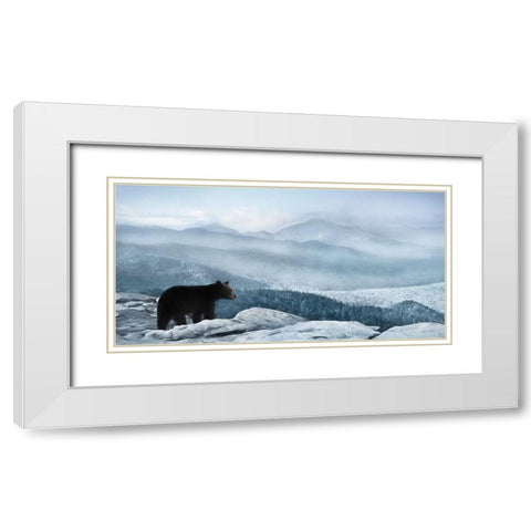 Cascade Mountain Bear White Modern Wood Framed Art Print with Double Matting by Deiter, Lori