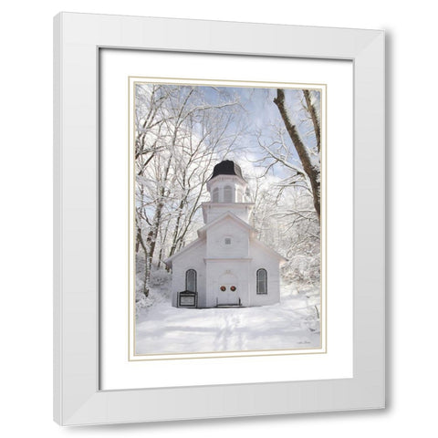 Church in the Woods White Modern Wood Framed Art Print with Double Matting by Deiter, Lori