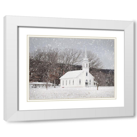 Weishample Church in Winter White Modern Wood Framed Art Print with Double Matting by Deiter, Lori