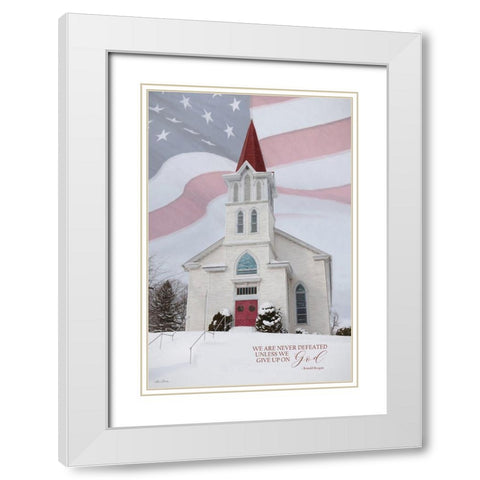 We Are Never Defeated White Modern Wood Framed Art Print with Double Matting by Deiter, Lori