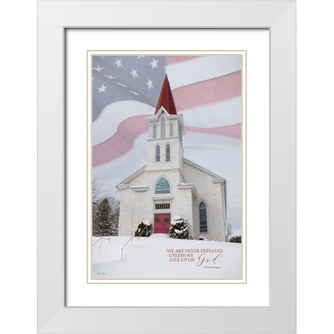 We Are Never Defeated White Modern Wood Framed Art Print with Double Matting by Deiter, Lori