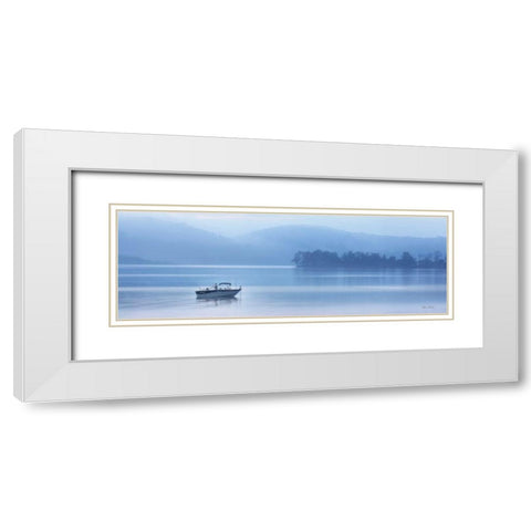 Raystown Fisherman White Modern Wood Framed Art Print with Double Matting by Deiter, Lori