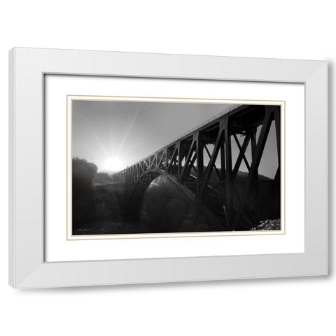 Letchworth Sunrise White Modern Wood Framed Art Print with Double Matting by Deiter, Lori