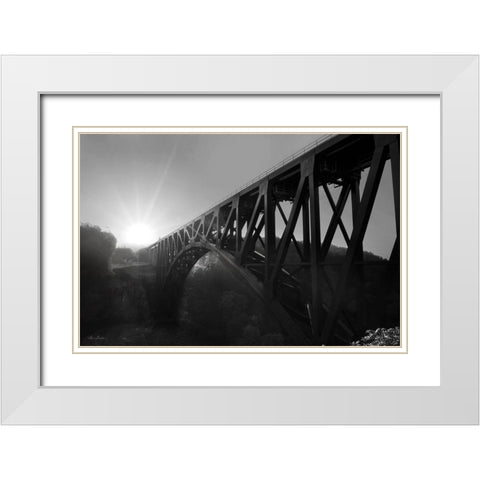 Letchworth Sunrise White Modern Wood Framed Art Print with Double Matting by Deiter, Lori