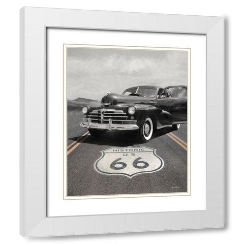 Historic Route 66 White Modern Wood Framed Art Print with Double Matting by Deiter, Lori