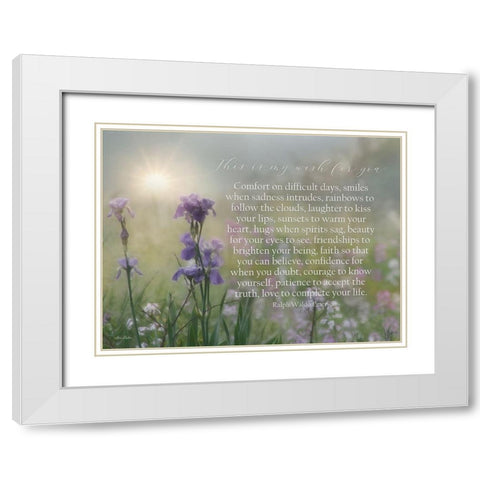 My Wish for You - Floral White Modern Wood Framed Art Print with Double Matting by Deiter, Lori