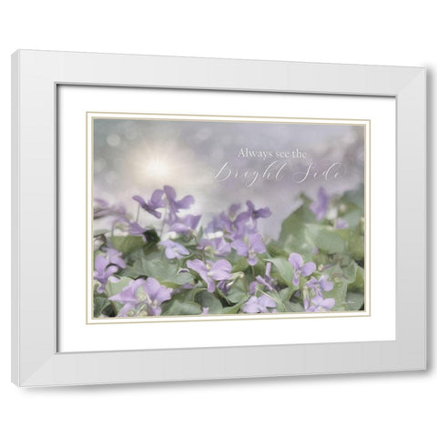 Always See the Bright Side White Modern Wood Framed Art Print with Double Matting by Deiter, Lori