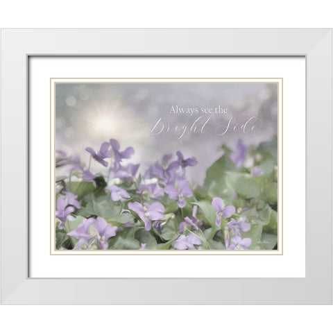 Always See the Bright Side White Modern Wood Framed Art Print with Double Matting by Deiter, Lori