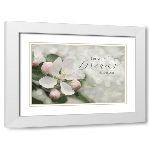 Let Your Dreams Blossom White Modern Wood Framed Art Print with Double Matting by Deiter, Lori