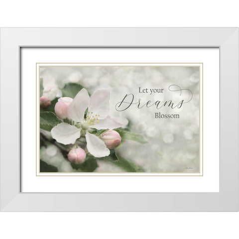Let Your Dreams Blossom White Modern Wood Framed Art Print with Double Matting by Deiter, Lori
