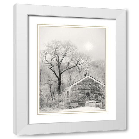 Deserted Schoolhouse White Modern Wood Framed Art Print with Double Matting by Deiter, Lori