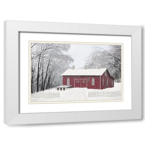 Barn of Hearts White Modern Wood Framed Art Print with Double Matting by Deiter, Lori
